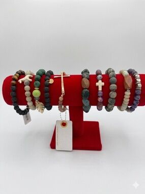 10 Semi Precious Gemstone Stretch Bracelets